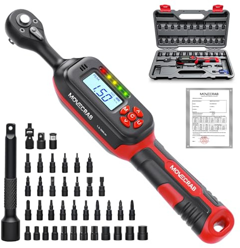 1/4 Drive Bike Torque Wrench Set 1.5-30 N.m, 40-Pcs Digital Torque Wrench