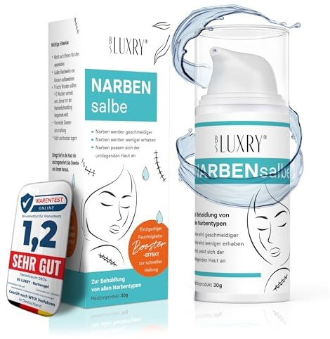 BS Luxry® 3x Testsieger Narbengel für Kinder & Erwachsene – 30 g Silikongel zur kosmetischen Pflege von Narben & Dehnungsstreifen – Für ein glattes & gepflegtes Hautbild