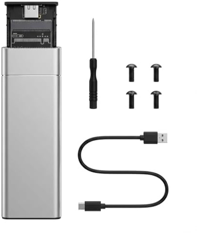 TYPE-C 3.1 to M.2 NGFF SSD Enclosure, 10Gbps USB C NGFF Adapter Supports UASP & TRIM for M and M&B Keys 2230/2242/2260/2280 PCIe 3.0 and PCIe 4.0 M.2 NGFF SSD Hard Drive Enclosure Tool-free