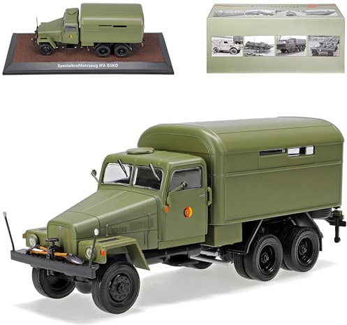 alles-meine.de GmbH IFA G5K0 Spezialkraftfahrzeug DDR Arme NVA Grün LKW 1/43 Atlas Sonderangebot Modell Auto mit individiuellem Wunschkennzeichen