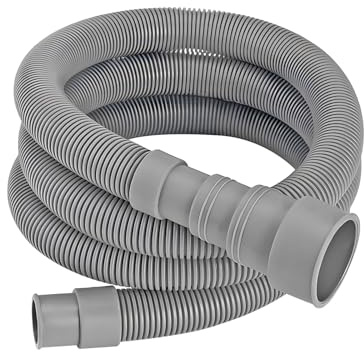 Qrity 1,5M Manguera de Drenaje de Lavadora, Universal Manguera Desagüe Lavadora Flexible, Alargador Tubo de Desague Para Lavadora y Lavavajillas