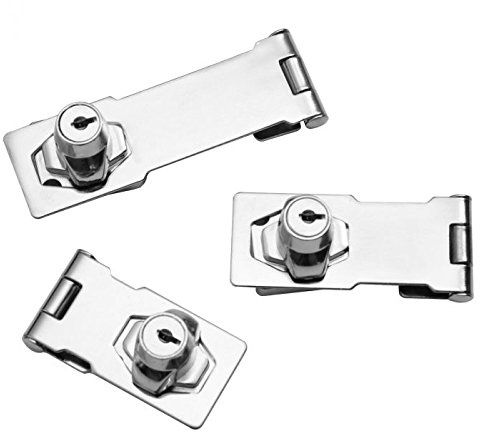 Abschließbare Chrom Überfalle Riegel Türriegel Türbeschlag Vorhängeschloss Größe 4 Zoll / 103mm