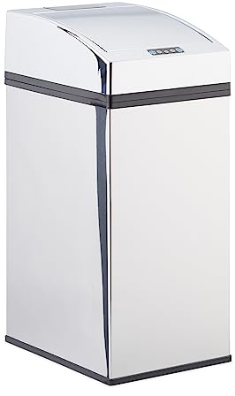Relaxdays Cubo Basura Cocina Pequeño con Sensor, Acero Inoxidable, Plateado, 7 litros