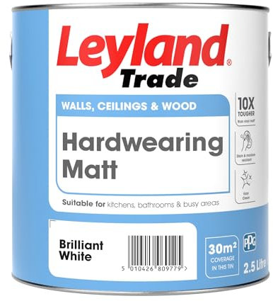 Leyland Trade Hardwearing Matt - Brilliant White 2.5L