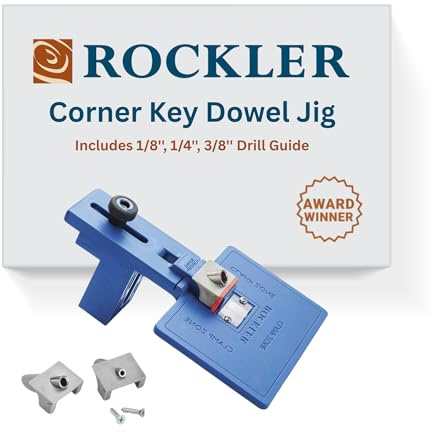 Rockler Corner Key Dowel Jig for Decorative Mitered Joints | Corner Key Dowel Jig – Strong Decorative Joinery – Doweling Jig – Precision Alignment – Easy Setup