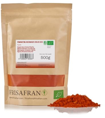 FRISAFRAN | Paprika Fumé Doux 500g | Paprika en Poudre Bio | paprika moulu doux | fumé doux | Paprika Fumé | paprika fume | Smoked Paprika | paprika Ducros | pas d'additifs | paprika naturel
