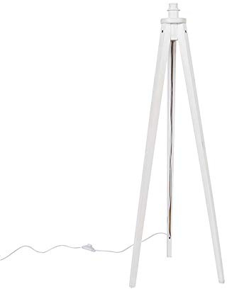 Qazqa - Landhaus I Vintage Land Stehlampe Stativ weiß - Stativ Classic I Wohnzimmer I Schlafzimmer - Holz Länglich - LED geeignet E27