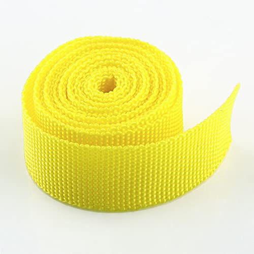 LIANYG Schrägband 100 Yards/Lot 23mm Breite Bandbandband zum Nähen Gurtband PP Kleidungsrücksack Backband schwarz blau gelb lila rot weiß grün grau 673 (Color : Yellow 23mm Webbing)