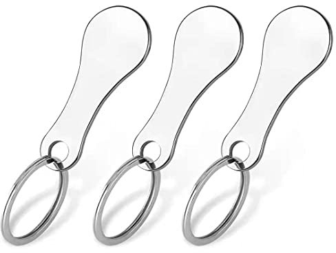 3 Einkaufswagenlöser Schlüsselanhänger | Einkaufschip für Einkaufswagen aus Edelstahl | Einkaufswagen-Tool | Schlüsselanhänger