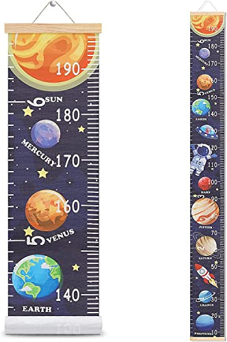 HIFOT Messlatte Kinder, Weltraum Meßlatte Kinder Wachstumsmesser Messleiste für mädchen Jungs Kinderzimmer Wand Dekorationen 190cm * 20cm
