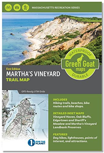 Sentiero escursionistico di Martha's Vineyard & Mappa guida per escursionismo, escursioni in bicicletta, spiagge e fari | Sentieri escursionistici della riserva di Caroline Tuthill, Menemsha Hills
