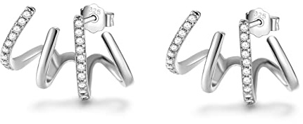 Pendientes de puño de garra de plata de ley 925 para mujer que parecen múltiples piercings de oruga de oreja, dorada, Chicas adolescentes