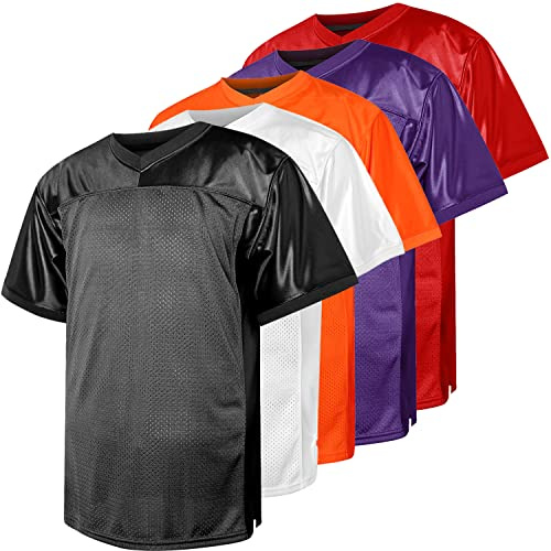 Ayoubaus Blank Football Jersey,90s Hip Hop Sports Mesh Practice Plain Football Shirt(Black, Large)