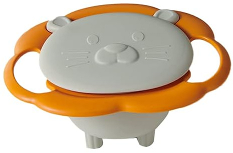 Kinder Drehbare, Auslaufsichere Schüssel, 360-Grad-Geschirr, Baby-Universal-Gyro-Schüssel für Babys und Kleinkinder (Weiss)