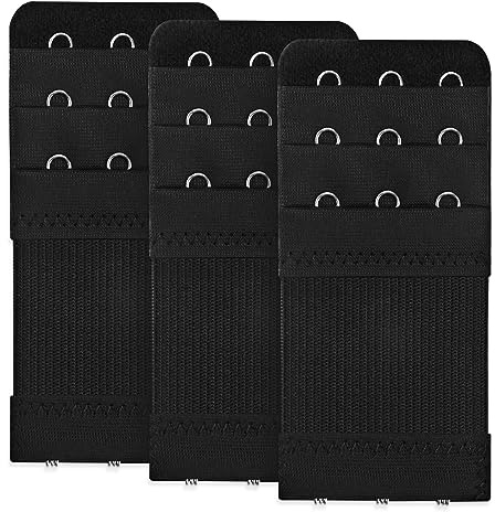3 Pieces Bra Strap Extenders 3 Hook 3 Row Soft Stretchy Bra Extender Extension Comfortable Women's Brassiere Extenders