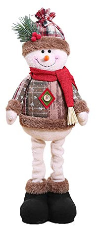 Xistuoz Figuras decorativas navideñas de peluche, muñeco de nieve, adornos de Navidad, piernas largas, figuras para mesa, chimenea, Navidad, figuras decorativas