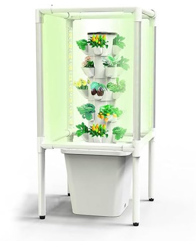 KOHARA Smart Garden Planter Sistema di Coltivazione idroponica da Giardino 30 baccelli Kit di germinazione delle Piante Torre idroponica con Luce di Coltivazione a LED, Kit di coltivaz