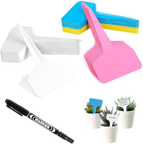 Lumeclat 250 Stück Pflanzenstecker, Bunte Wetterfeste PVC-Stecketiketten, Garten Kräuterschilder zum Beschriften - Ideal für Pflanzen Kräuter Gemüse(mit Stift)