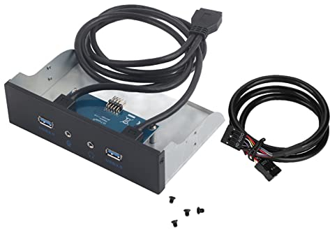 Beufee 3,5-Zoll-PC-Frontplattenadapter Mit 2 USB-3.0-Schnittstellen, USB-Frontplatten-Hub-Board, Frontplatten-USB-Hub-Diskettenlaufwerk Zum USB-Adapter