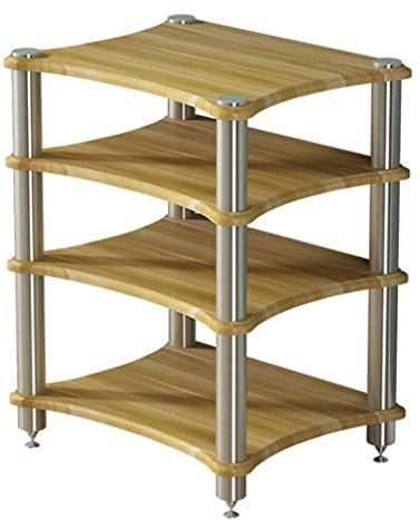 HIFI-ljudskåp 4-lagers TV/Hi-Fi/AV-ställ MDF Stereoenheter Skåp Stativ Underhållningsmediaenhet (Färg: Träfärg, Storlek: 60 * 48 * 85cm (4 nivåer))