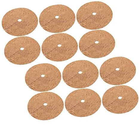 CIYODO 12stücke Kokosfasermatte Für Pflanzen Baummulchring Baumbarrierematte Schutz Vor Tieren Mulch Kokosmulchring Liner-mulchmatte Baumringmatten Kokosfaser-baumringe Baummulchkreise