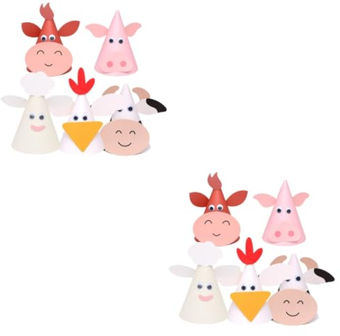 BCOATH 10 Stk Geburtstagsmützen Selber Machen Tiere Für Kinder Mini-tiere Hut Dekorationen Dreieckige Geburtstagshüte Partyhüte Für Kinder Diy Partyhüte Mini-hut Partyhüte Colorful