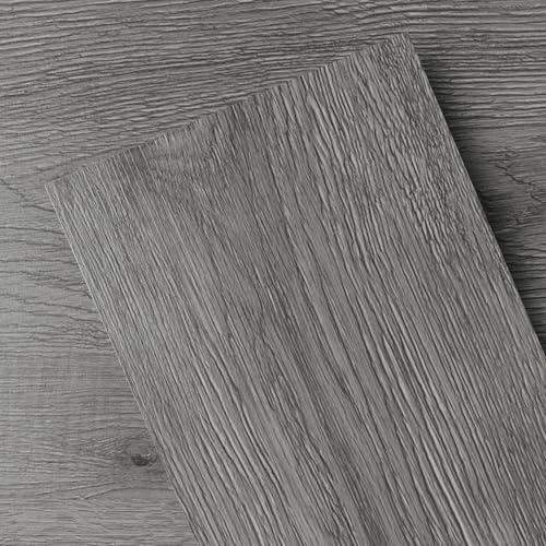 GreenFullHouse Selbstklebende Bodenfliesen Vinyl Bodenbelag Fliesen Holz-Effekt Schälen und kleben Bodenfliesen 2.0mm 18Planken Anti-Kratzer für Wohnzimmer Flure Büro Bodenplanken (2.51m²,Dunkel Grau)