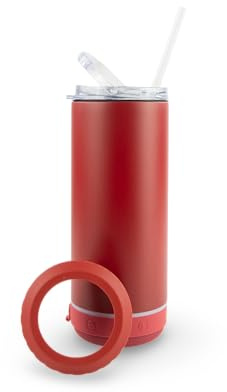 Hogg Bluetooth Tumbler 4 in 1 Can Cooler - Cranberry Spice, Universal Can Cooler for Drinks, Bluetooth Speaker Cup, Stainless Steel Tumbler with Speaker, Beer Holder, Beer Accessories