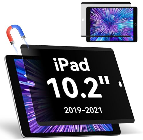 Filtre de Confidentialité pour iPad 9/8/7 (10,2 Modèle 2021/2020/2019) | Magnétique Protection Ecran pour iPad 9ème/8ème/7ème Génération,Amovible Filtre Anti-Espion/Spy Lumiere Bleue Réutilisable