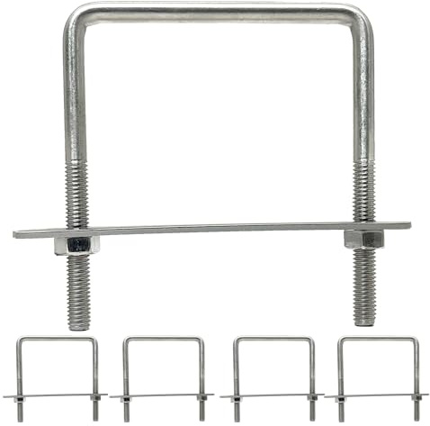 duoyif U-Bolzen M6 65mmx80mm 5 sätze U Bügel Quadratisch Edelstahl | U Bolzen M6 Bügelschraube, U-Schrauben Mit Mutter Rahmenplatte, U Bügelbolzen Für Rohr Befestigung Auto Abschleppen