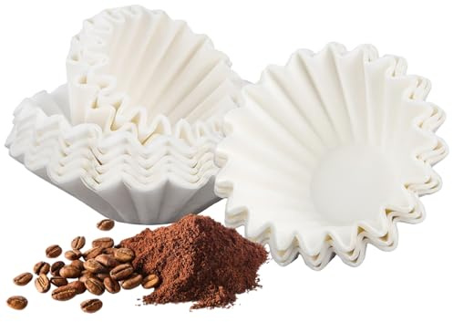 Delsen 100 Stück Korbfilterpapier ohne Rückstände,Korbfilter Kaffeefilter,Korb Kaffeefilter, Café,Büro Handgebrühter Kaffee