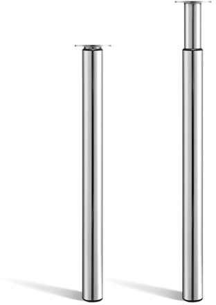 CROWNSHOP Adjustable Table Leg 2PCS 71-110cm Chrome Plated Folding Leg | Heavy Duty Adjustable Chrome Plated Metal Table Leg With Folding Design, Ideal For Worktops, Breakfast Bars And Desks.