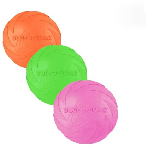 CMDIOINSHOP 3 Stück Hundefrisbee, 15cm Hunde-Frisbee Untertasse für Land und Wasser, Perfekt für Hundetraining, Spielen und fangen
