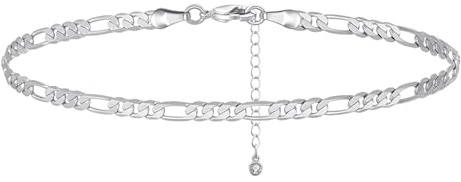 Cangall silver fotkedjor för kvinnor, Infinity vristlänk armband, flexibel justerbar sommar barfota strand silver vristlänk på fotleden, fin design strand fotsmycke gåva för kvinnor/mamma, Sten