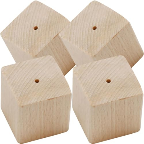 CLISPEED Wooden Baking Flower Nail Display Base 4pcs Single-hole Baking Flower Nail Holder Carving Stand for Bakery Supplies and Cake Decorating