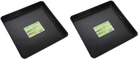 Easy Act 2er Set Garland Alzweckwanne 60x60x7 cm – stabile Pflanzschale aus Kunststoff – vielseitig einsetzbar für Garten, Gewächshaus & Innenbereich – chemikalienbeständig & wiederverwendbar