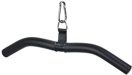Latzug Griff, Bizeps Stange Trizeps Kabelzug, Latzugstange Kurz 48 cm Schwarz, Gym Zuhause Bodybuilding Crossfit Krafttraining Sport Fitness Zubehör