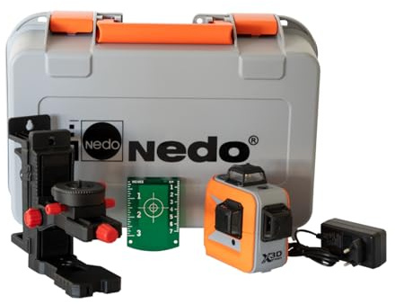 Nedo® X-Liner 3D green - Grüner Multilinien-Laser mit 3 x 360° Laserlinien - robuste Selbstnivellierung