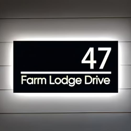 HDLOVE Numeri Civici LED Moderni For Esterni, Insegne Retroilluminate Personalizzate, Targhe Illuminate Impermeabili Personalizzate, Numeri Luminosi For Casa, Appartamento, Ufficio