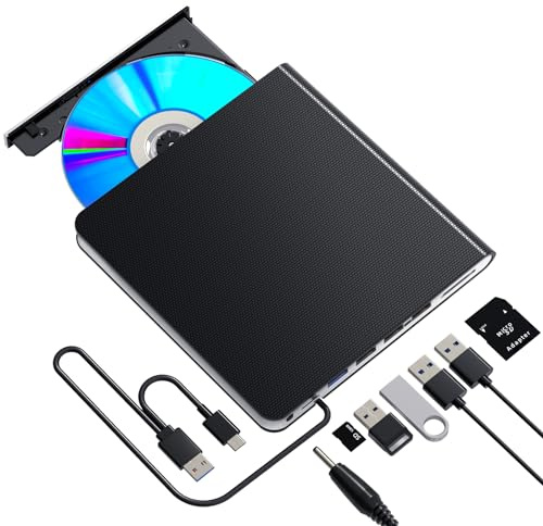 Externes Blu-ray Laufwerk Blu-ray Laufwerk BD/DVD Player Lesen/Schreiben Tragbares Blu-ray Laufwerk USB 3.0 und Typ-C DVD/BD Recorder Ultra High Definition Blu-ray Recorder für Windows 7/8/10/11