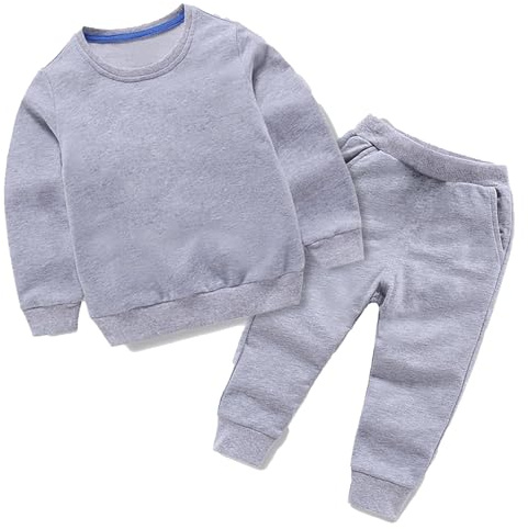 Genérico Ropa Festiva 86 Invierno Monocolor Manga Larga suéter Sudadera Pantalones 2 Piezas Conjunto S de chándal niños