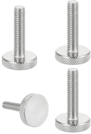 QUARKZMAN Viti A Testa Bombata M6x25mm Con Rigatura A Diamante, Viti A Mano In Acciaio Inossidabile 304 A Testa Piatta Bulloni Con Testa Rigata A Diamante Pomelli, Diametro 25mm 4 Pz