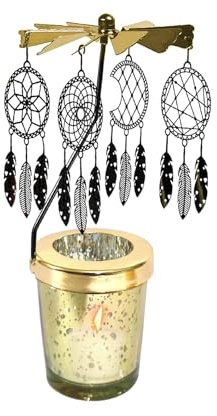 Carrousel de Bougies, bougeoir Rotatif | Chandelier Attrape-rêves | Carrousel de Chandelier Rotatif, Support de Bougie Chauffe-Plat pour la décoration de Vacances à la Maison