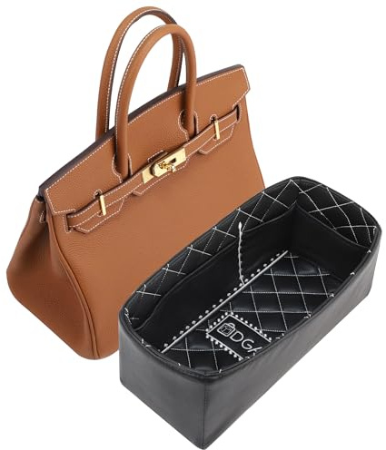 DGAZ Luxus Leder Bag Organizer für Hermès Birkin 20/25/30/35/40, Wasserabweisender Einsatz zum Schutz des Innenfutters, Verhindert Verformung (Schwarz, BK20)