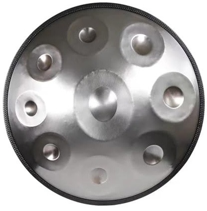 handpan, 18 Zoll 9 Noten, G-Moll, Stahlzungentrommel, Anfänger, Edelstahltrommel,for Professional Performance(C11 - C11HD Black)