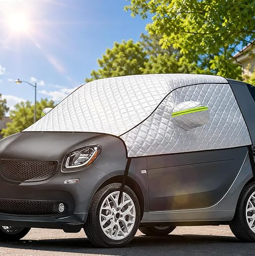 Sonnenschutz Auto Frontscheibe Ersatz für Smart Fortwo, Auto Frontscheibe Wrap Cover, Windschutzscheibe Sonnenschirm UV Schutz Reflektierender Staub Schutz Sonnenschutzfolie, Thermische Staubschutz