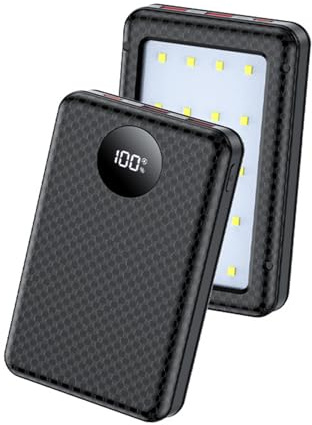 Stephencho Boîtier d'alimentation à 5 emplacements avec port de type C et fonction de charge pour appareils mobiles, lampe de poche LED de camping portable