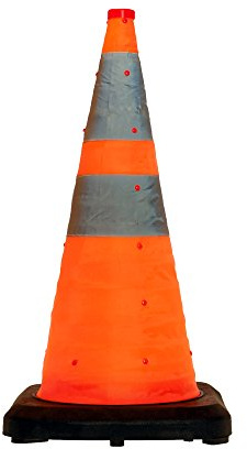 LED-MARTIN® Leitkegel faltbar 70cm - besonders schwere Ausführung - Unfallabsicherung - Absperrung - Umleitung - Straßensicherheit - Faltleitkegel