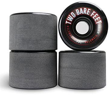 Two Bare Feet 70mm Super Grip Longboard Skate Wheel Set (Black)