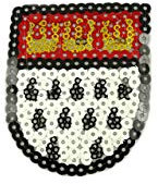 Makotex Bügelbild Pailletten Köln Wappen ca. 6x7 cm Karneval Kostüme